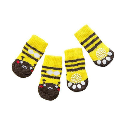 Dog Socks Non-Slip Grip Slip Anti-Slip - Puppy Cat Pet Shoes Slippers S Size - Water green ripples.