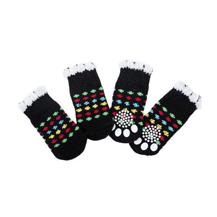 Dog Socks Non-Slip Grip Slip Anti-Slip - Puppy Cat Pet Shoes Slippers S Size - Water green ripples.