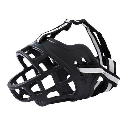 6 Sizes Adjustable Pet Dog No Bite Silicone Basket Muzzle Cage Mouth Mesh Cover - 6#.