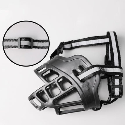 6 Sizes Adjustable Pet Dog No Bite Silicone Basket Muzzle Cage Mouth Mesh Cover - 6#.
