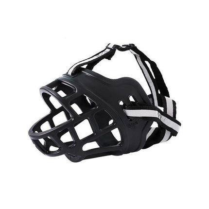 6 Sizes Adjustable Pet Dog No Bite Silicone Basket Muzzle Cage Mouth Mesh Cover - 6#.