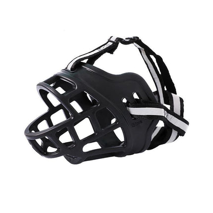 6 Sizes Adjustable Pet Dog No Bite Silicone Basket Muzzle Cage Mouth Mesh Cover - 6#.