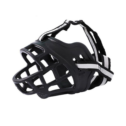 6 Sizes Adjustable Pet Dog No Bite Silicone Basket Muzzle Cage Mouth Mesh Cover - 6#.