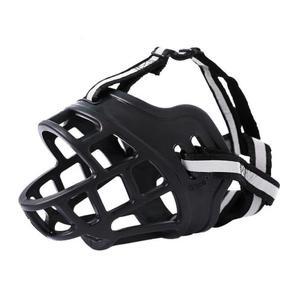 6 Sizes Adjustable Pet Dog No Bite Silicone Basket Muzzle Cage Mouth Mesh Cover - 6#.