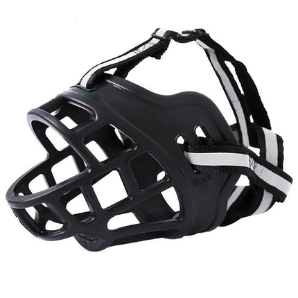 6 Sizes Adjustable Pet Dog No Bite Silicone Basket Muzzle Cage Mouth Mesh Cover - 6#.