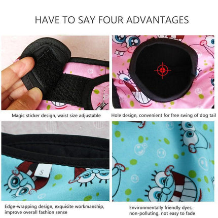 Washable Female Pet Dog Cat Nappy Diaper Physiological Pants Panties Underwear Red - XS.