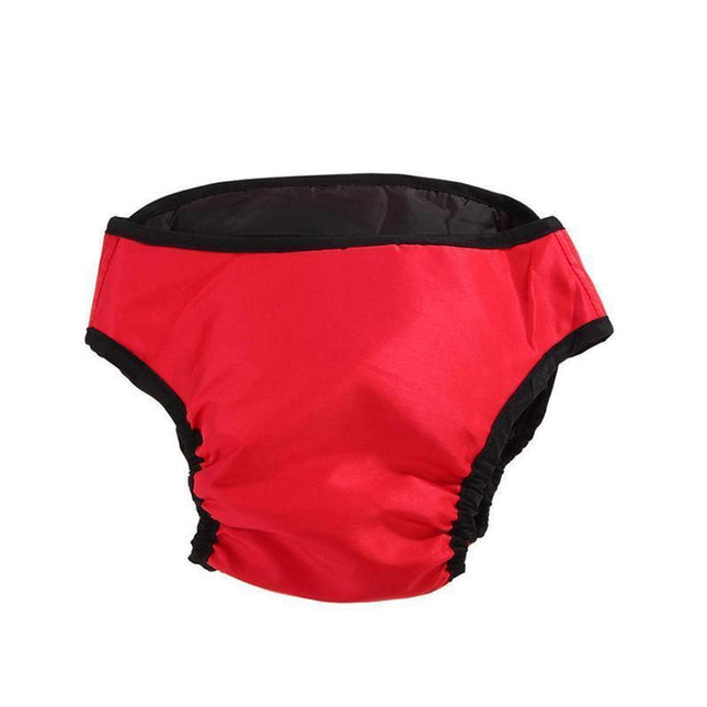 Washable Female Pet Dog Cat Nappy Diaper Physiological Pants Panties Underwear Red - S.