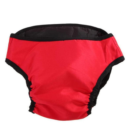 Washable Female Pet Dog Cat Nappy Diaper Physiological Pants Panties Underwear Red - XL.