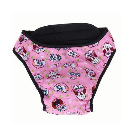 Washable Female Pet Dog Cat Nappy Diaper Physiological Pants Panties Underwear Pink - XS.