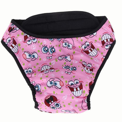 Washable Female Pet Dog Cat Nappy Diaper Physiological Pants Panties Underwear Pink - S.