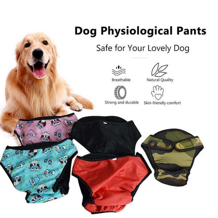 Washable Female Pet Dog Cat Nappy Diaper Physiological Pants Panties Underwear Pink - M.