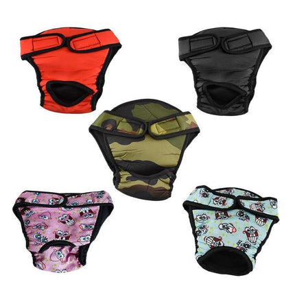 Washable Female Pet Dog Cat Nappy Diaper Physiological Pants Panties Underwear Black - L.