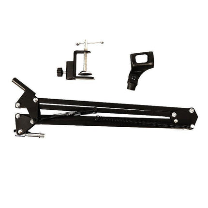 Microphone Suspension Boom Arm Desktop Stand Mic Holder Mount and Pop Filter - Mic Stand with Pop Filter.