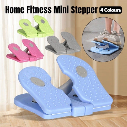 Indoor Mini Stepper Fitness Machine Leg Calf Stretch Cardio Trainer Home Workout - Blue.
