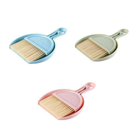 Mini Desktop Sweep Cleaning Brush Keyboard Brush Small Broom Dustpan Set - Green.