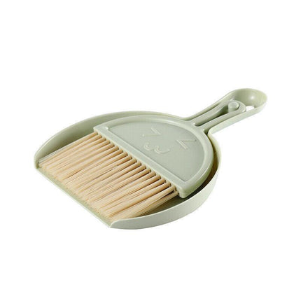 Mini Desktop Sweep Cleaning Brush Keyboard Brush Small Broom Dustpan Set - Green.