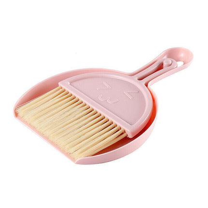 Mini Desktop Sweep Cleaning Brush Keyboard Brush Small Broom Dustpan Set - Green.