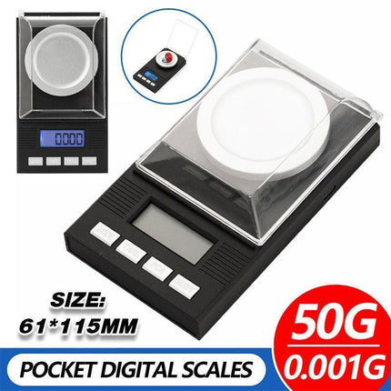 High Precision 50g 0.001g Digital Milligram Scale for Jewelry and Powder.