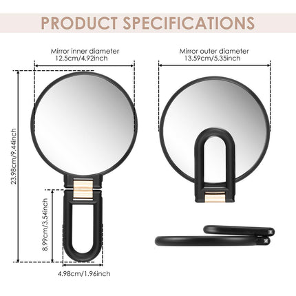 Makeup Mirror Handheld Magnifying Mirror 30X Portable Mirror Compact Travel Tool - Black.