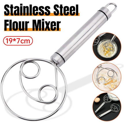 Stainless Steel Double Eye Coil Flour Mixer Household Baking Tool Egg Beate.