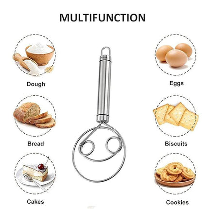 Stainless Steel Double Eye Coil Flour Mixer Household Baking Tool Egg Beate.