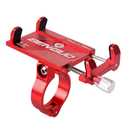 Aluminium Alloy Bicycle Phone Holder Handlebar Mount For Bike Motorcycle - Red.