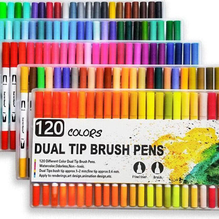 12-120 Watercolor Brush Pen Set Artist Sketch Marker - White-12 Colours.