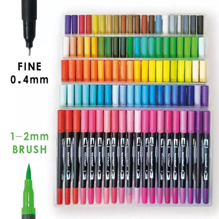 12-120 Watercolor Brush Pen Set Artist Sketch Marker - White-12 Colours.