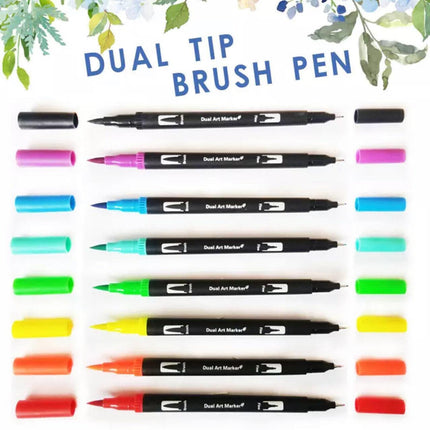 12-120 Watercolor Brush Pen Set Artist Sketch Marker - White-12 Colours.