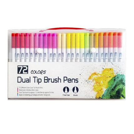 12-120 Watercolor Brush Pen Set Artist Sketch Marker - White-12 Colours.