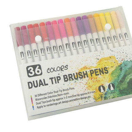 12-120 Watercolor Brush Pen Set Artist Sketch Marker - White-12 Colours.