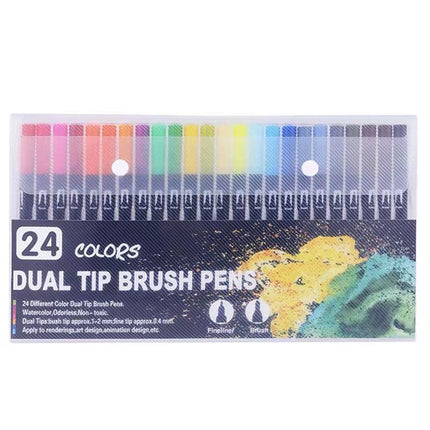 12-120 Watercolor Brush Pen Set Artist Sketch Marker - White-12 Colours.