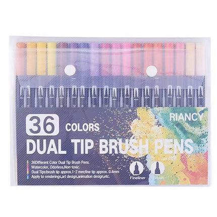 12-120 Watercolor Brush Pen Set Artist Sketch Marker - White-12 Colours.