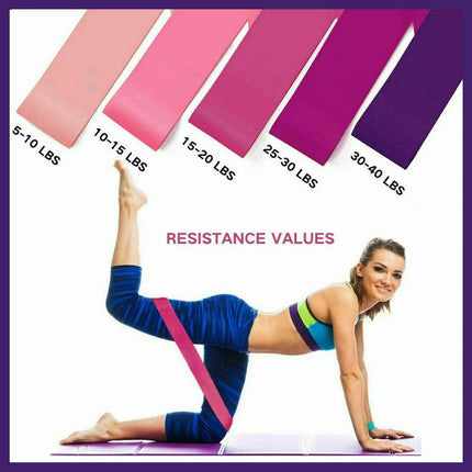 Exercise Resistance Bands Loop Power Strength Training Fitness Yoga Pilates Gym - Light Pink (600*50*0.4MM).