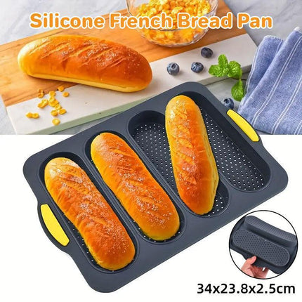 Silicone Cake Mould Oval 4 Compartment Non Stick Baking Pan Home Kitchen Tools.