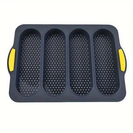 Silicone Cake Mould Oval 4 Compartment Non Stick Baking Pan Home Kitchen Tools.