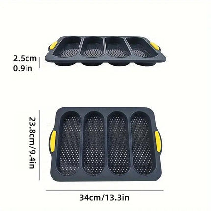 Silicone Cake Mould Oval 4 Compartment Non Stick Baking Pan Home Kitchen Tools.