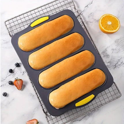 Silicone Cake Mould Oval 4 Compartment Non Stick Baking Pan Home Kitchen Tools.