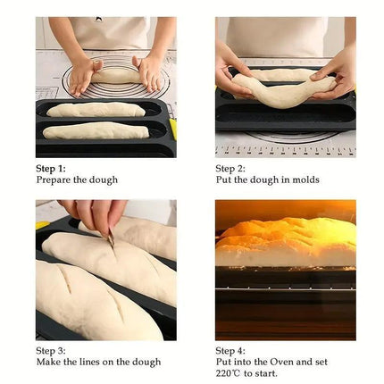 Silicone Cake Mould Oval 4 Compartment Non Stick Baking Pan Home Kitchen Tools.