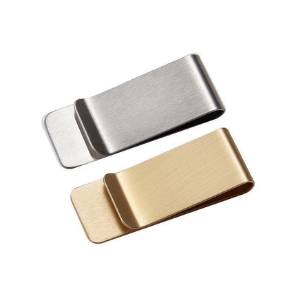 Clip Note Business Card Holder Stainless Steel Mens Wallet Metal - Silver.