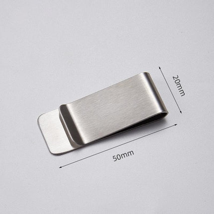 Clip Note Business Card Holder Stainless Steel Mens Wallet Metal - Silver.