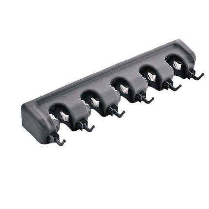 Broom Hanger Mop Holder Wall Mounted Brush Storage Rack Organizer Kitchen Tool - Black.
