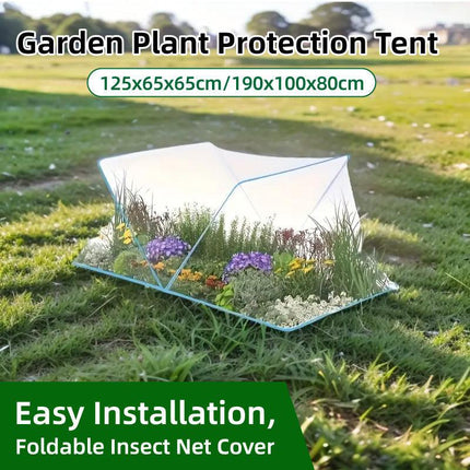 1pc Garden Plant Protector Cover White Fiberglass Net for Lawn Flower Care Use - 125x65x65cm.