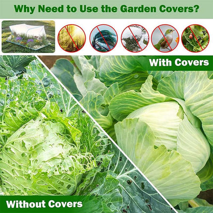 1pc Garden Plant Protector Cover White Fiberglass Net for Lawn Flower Care Use - 125x65x65cm.