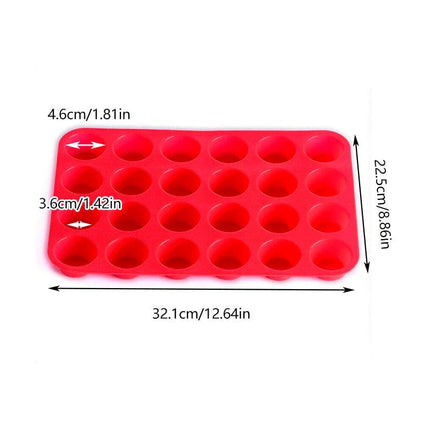 24 Cavity Pan Tray Silicone Mini Cupcake Cookie Baking Mold Au - Blue.