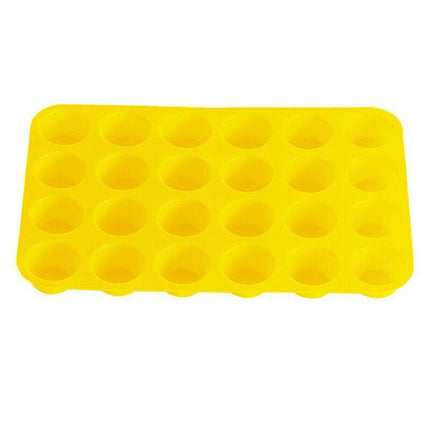 24 Cavity Pan Tray Silicone Mini Cupcake Cookie Baking Mold Au - Orange.