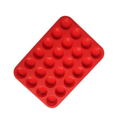 24 Cavity Pan Tray Silicone Mini Cupcake Cookie Baking Mold Au - Red.