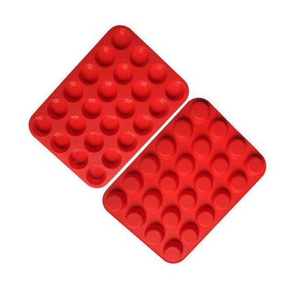 24 Cavity Pan Tray Silicone Mini Cupcake Cookie Baking Mold Au - Red.