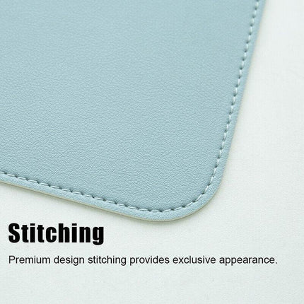 Leather Mouse Pad 30x25.5cm Waterproof Gaming Desk Mat Anti Slip Rubber Mousepad - Grey.