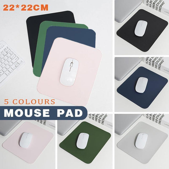 Pu Leather Gaming Mouse Pad Desk Mat Anti-Slip Speed Mousepad 22X22Cm Waterproof - Black.